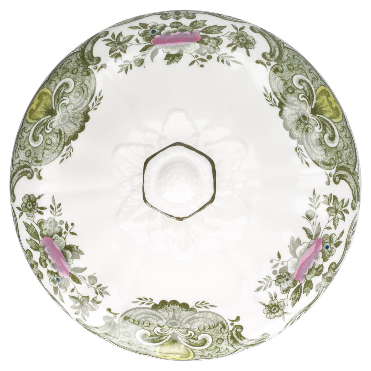 Ragout / Terrine mit lila Blume