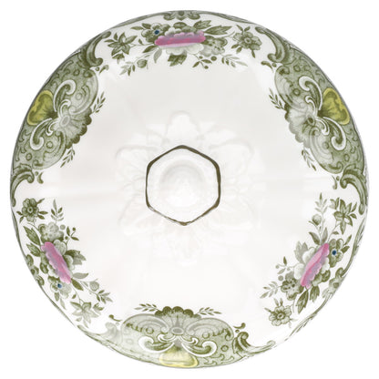 Ragout / Terrine mit lila Blume