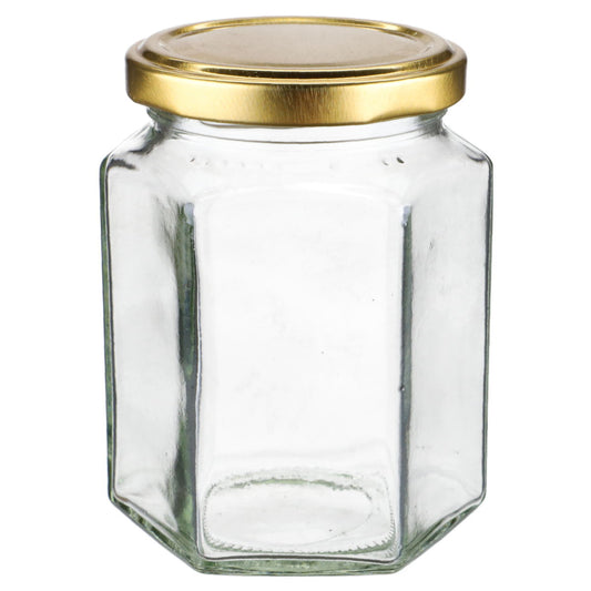 4 x Einmachglas mit 6-Eck Schraubverschluss