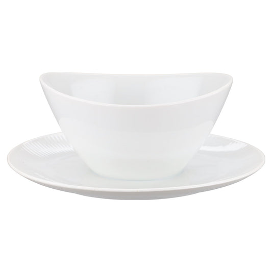 Sauciere mit Teller einteilig