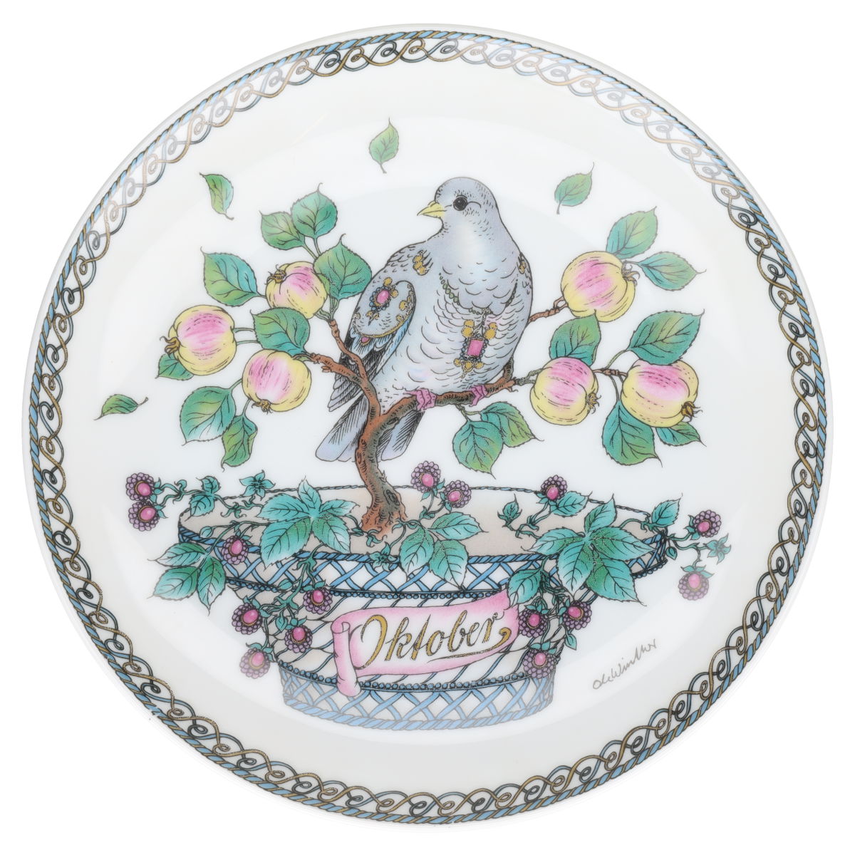 Wandteller 10 Oktober Waldtaube II. Wahl