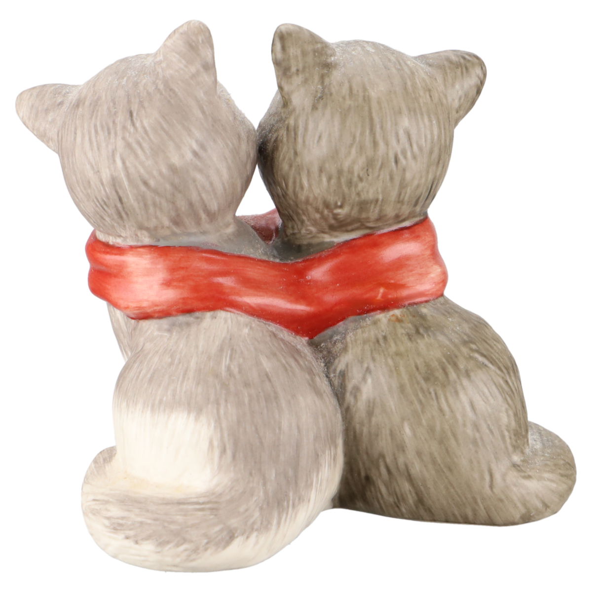 Katzenpaar mit rotem Schal