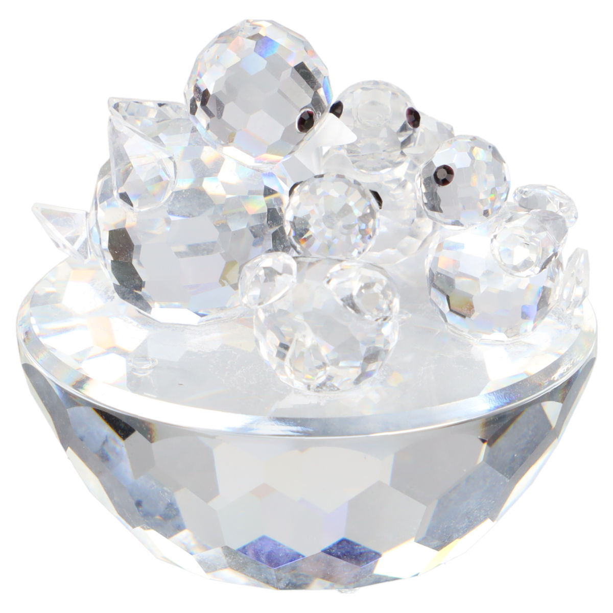 Vogelmutter mit 3 Küken auf Sockel ohne OVP