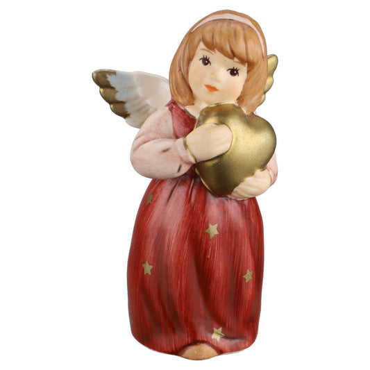 Engel mit Herz, rotes Kleid