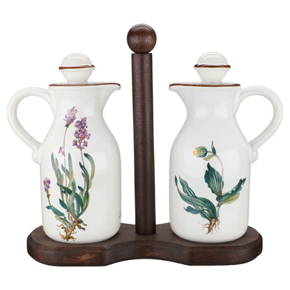 Menage mit Essig- und Ölkännchen