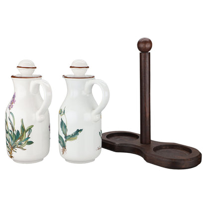 Menage mit Essig- und Ölkännchen