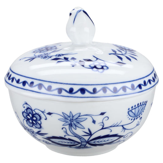 Zuckerdose klein Zwiebelgriff gewellter Rand