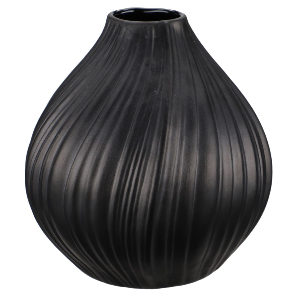 Vase Plissee-Vase Op Art Noir