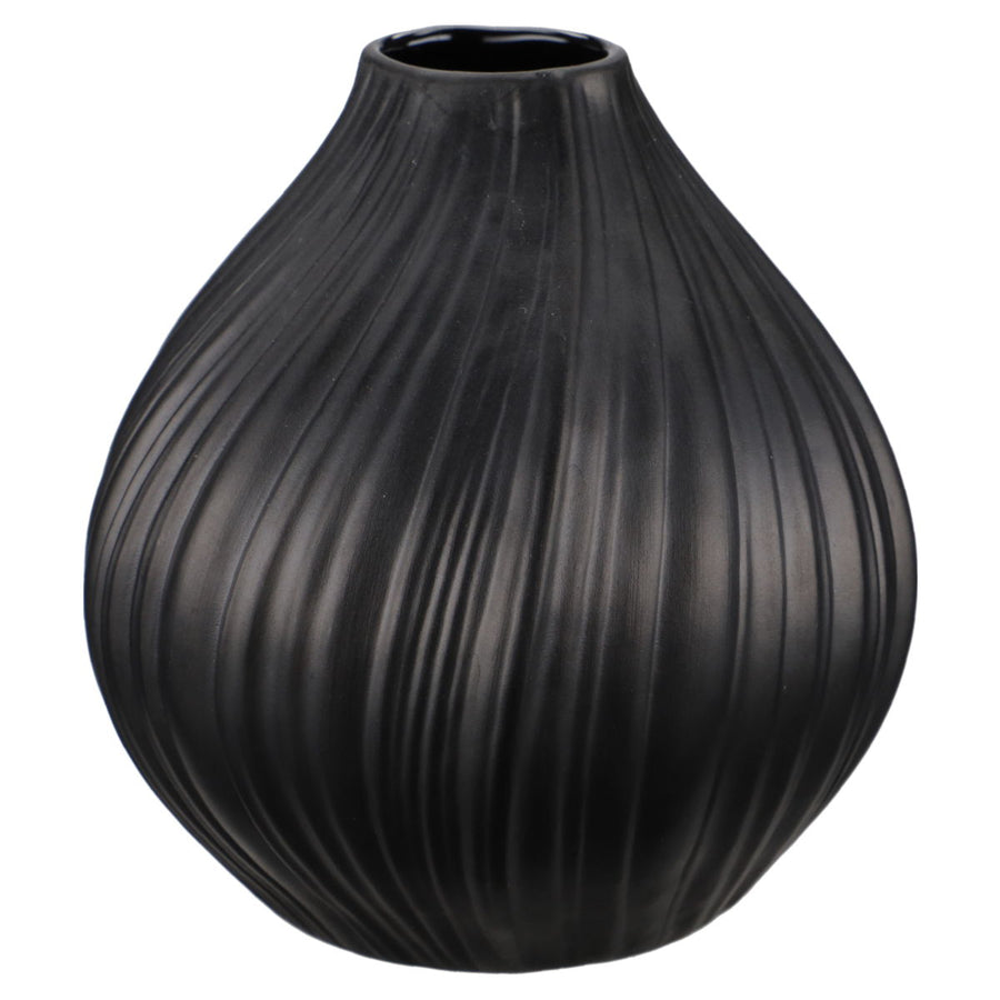 Vase Plissee-Vase Op Art Noir