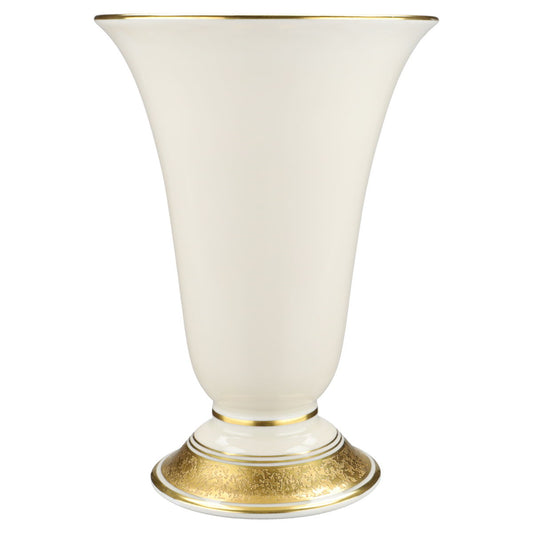 Trichtervase auf Fuß Dekor 01605 Goldkranz