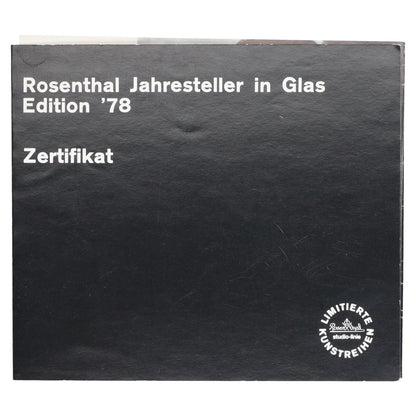 Jahresteller in Glas Ivan Rabuzin 1978 Auflage 2268 mit Zertifikat in OVP