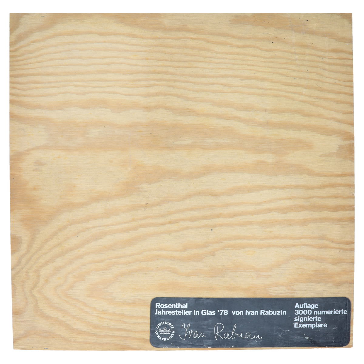 Jahresteller in Glas Ivan Rabuzin 1978 Auflage 2268 mit Zertifikat in OVP