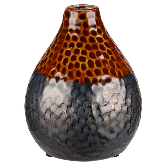 Vase mini Sambia bauchig braun glänzend