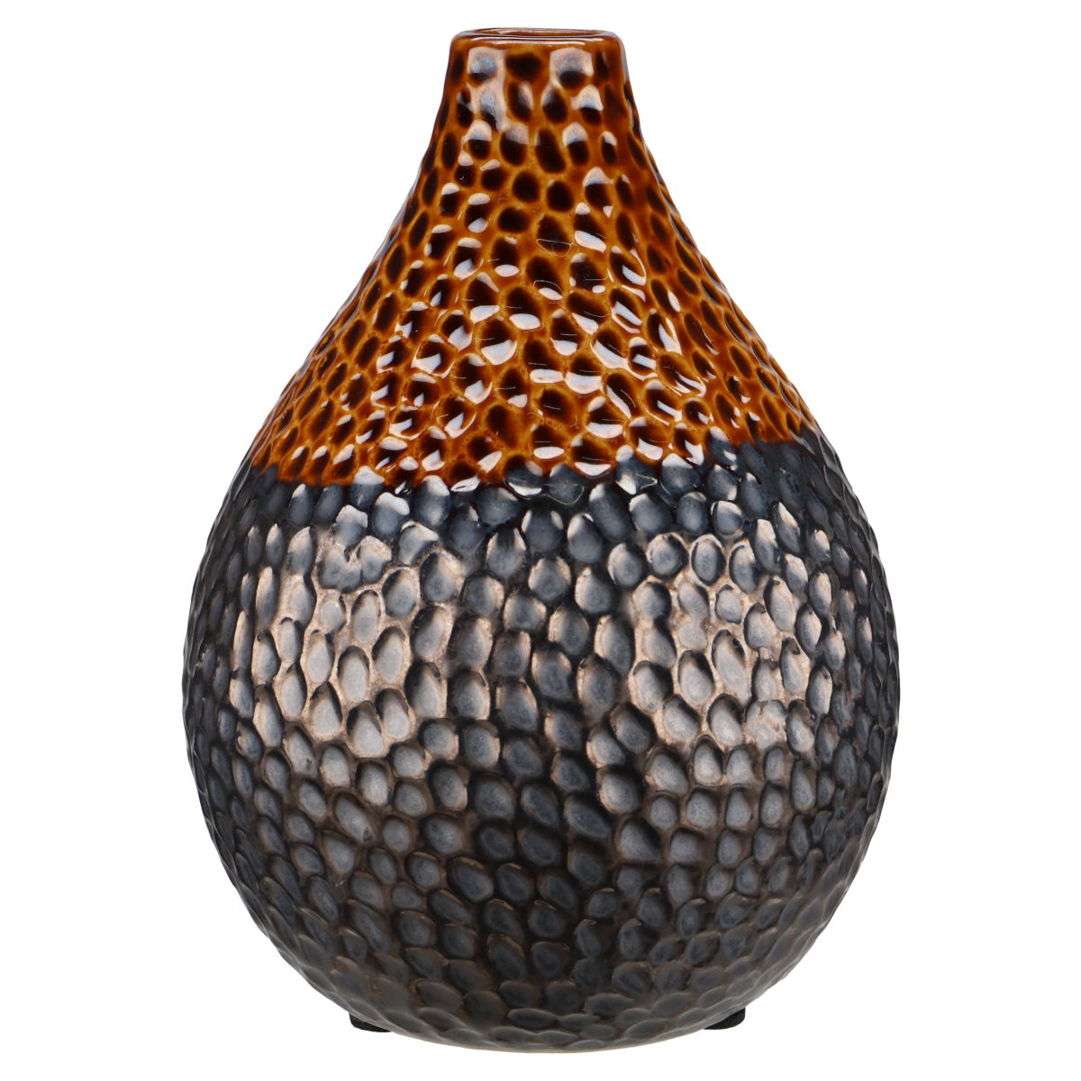 Vase bauchig Sambia mittelgroß braun glänzend