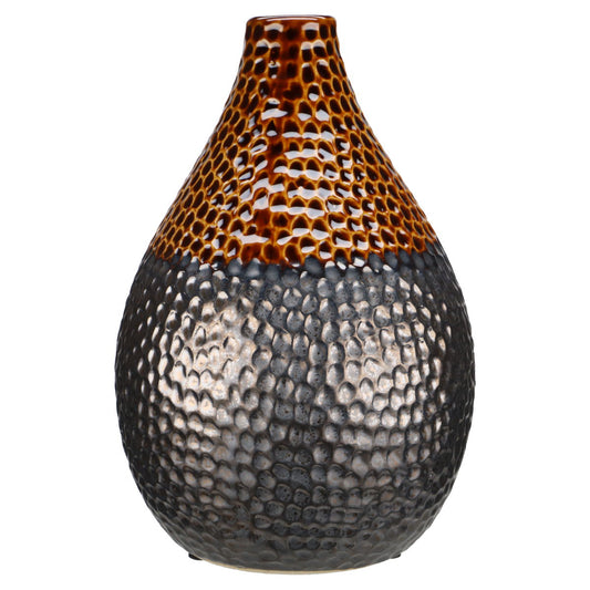 Vase bauchig Sambia braun glänzend groß