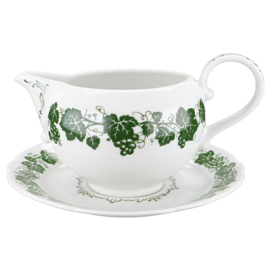 Sauciere mit Teller 2-tlg gerade Rand