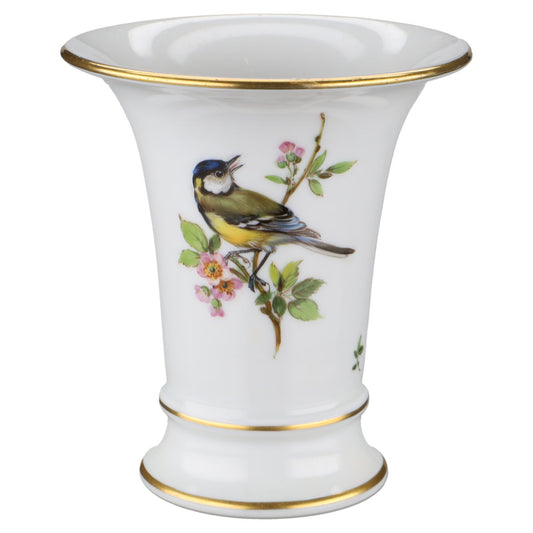 Trichtervase mini Vogelmotiv Unterbodenstempel 1710-1960 / I.Wahl