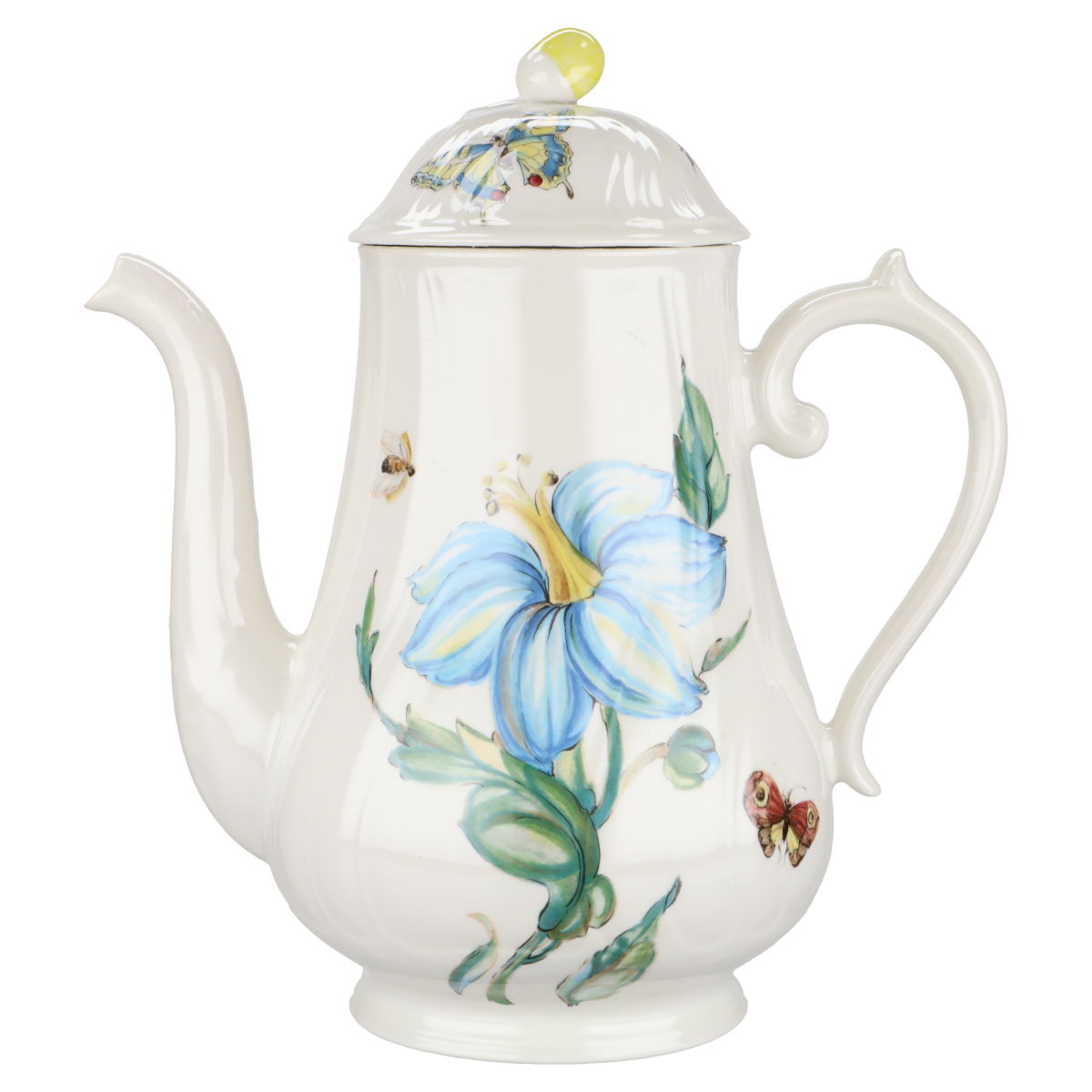 Kaffeekanne groß blaue Blüte