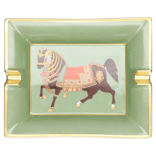 Aschenbecher grün Motiv Pferd