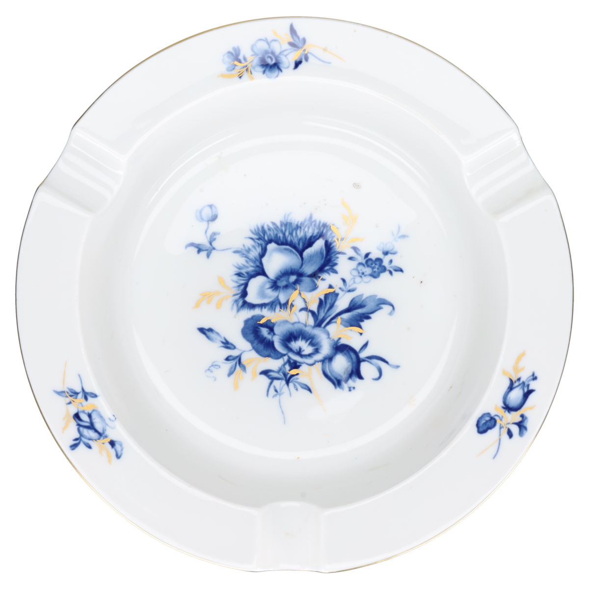 Aschenbecher mit feinen Goldzweigen