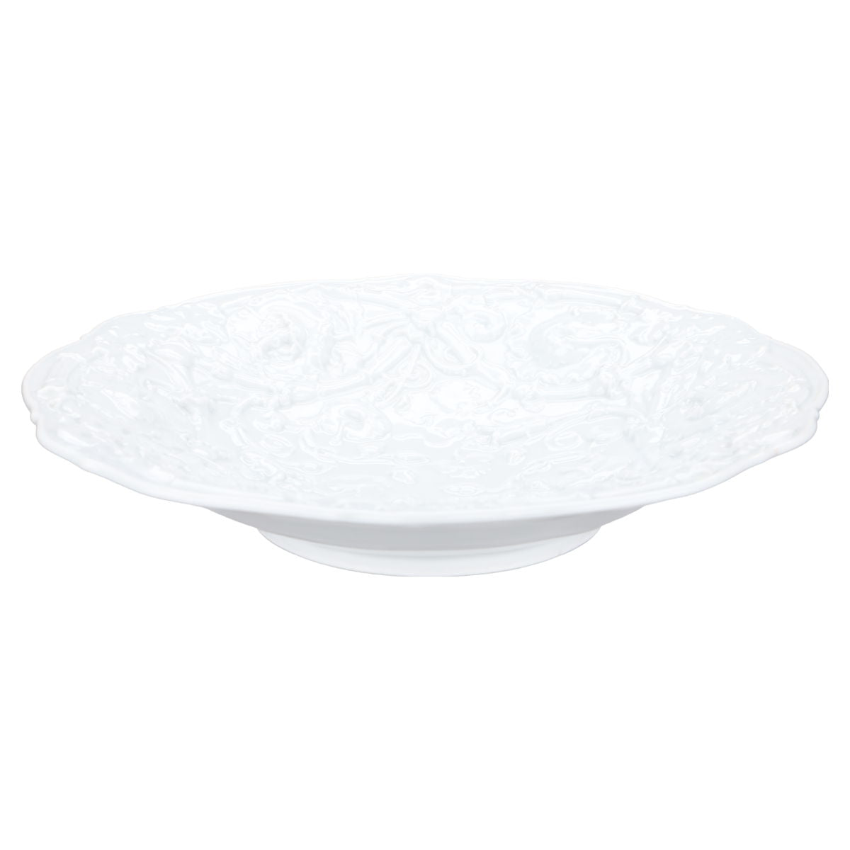 Prunkschale reich erhabenes Reliefdekor weiß I.W