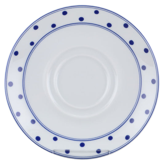 Untertasse für Kaffee Tee Blaue Punkte Bordüre
