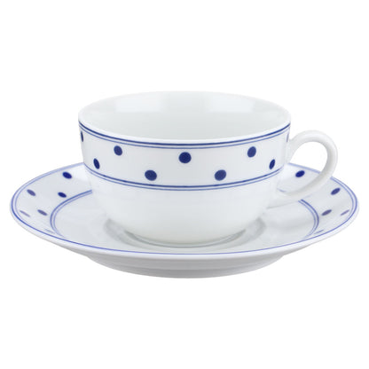 Teetasse mit Untere Blaue Punkte Bordüre