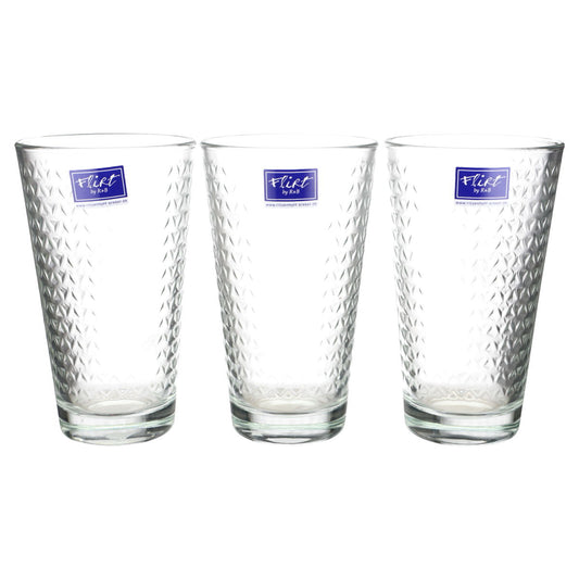 3 x Longdrinkglas Dreiecks-Relief