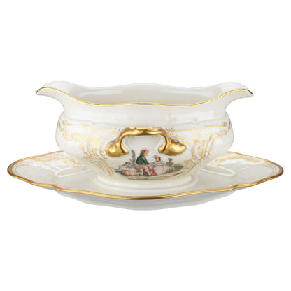 Sauciere mit Teller einteilig