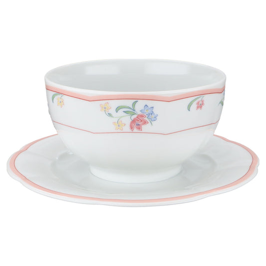 Sauciere mit Teller einteilig