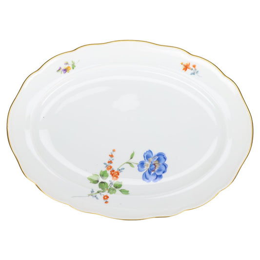 Fleischplatte mittelgroß Mohnblume blau