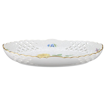 Schale oval Durchbruch Motiv Blüte gelb II.W