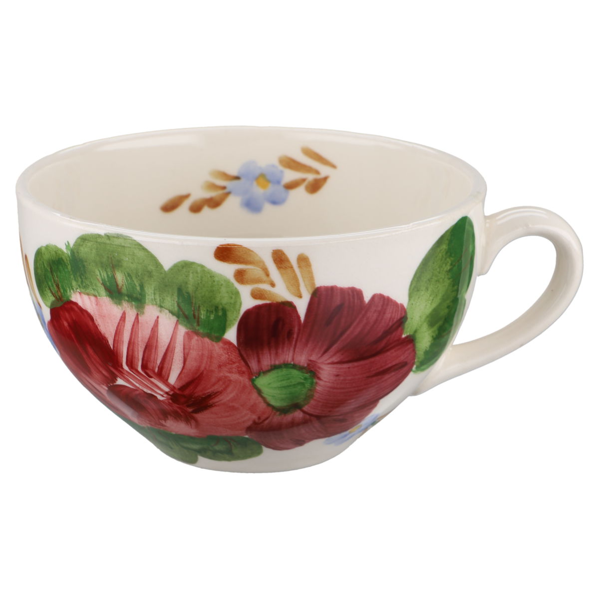 Teetasse mit Innendekor ohne blauen Rand