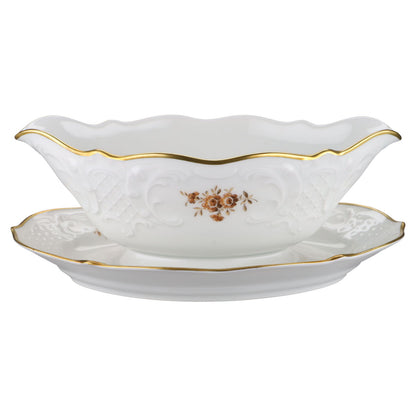 Sauciere mit Teller einteilig