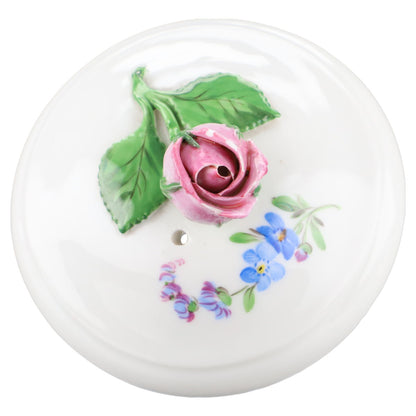 Kaffeekanne klein mit Farbablatzern der Deckelrose