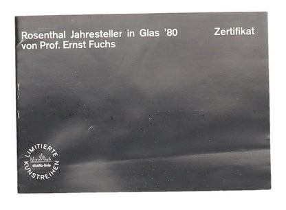 Jahresteller in Glas Prof. Ernst Fuchs 1980 mit Zertifikat in OVP