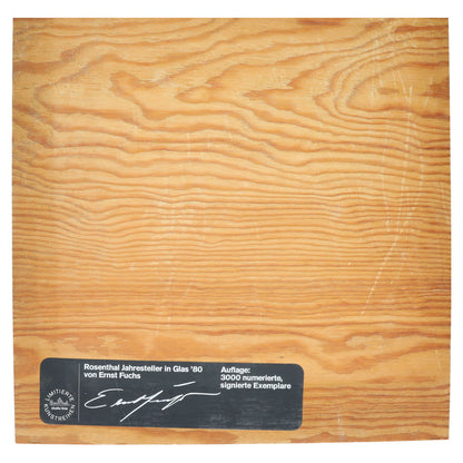 Jahresteller in Glas Prof. Ernst Fuchs 1980 mit Zertifikat in OVP