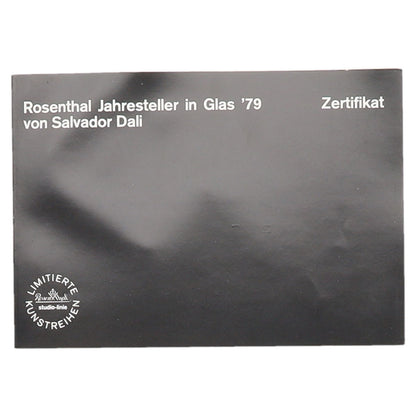 Jahresteller in Glas 1979 Salvador Dali mit Zertifikat OVP