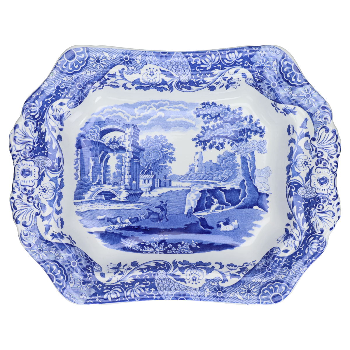 Servierterrine rechteckig auf Füssen ohne Deckel