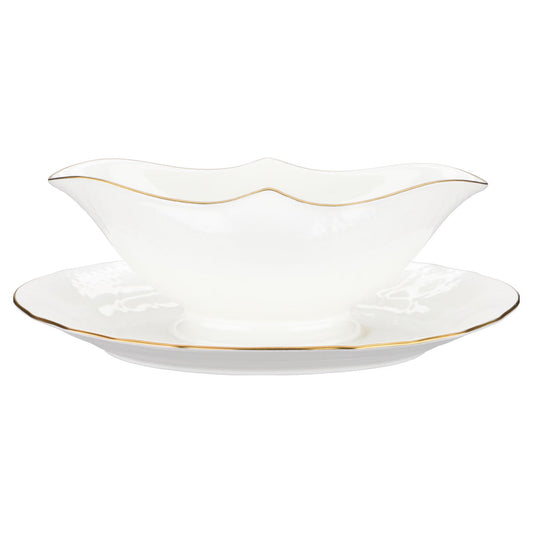 Sauciere mit Teller einteilig