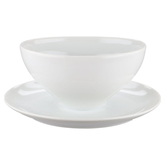 Sauciere mit Teller einteilig