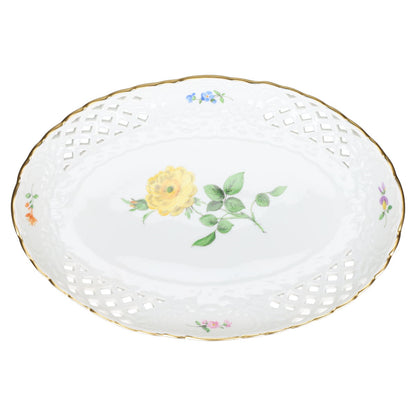 Schale oval Durchbruch Motiv Blüte gelb II.W