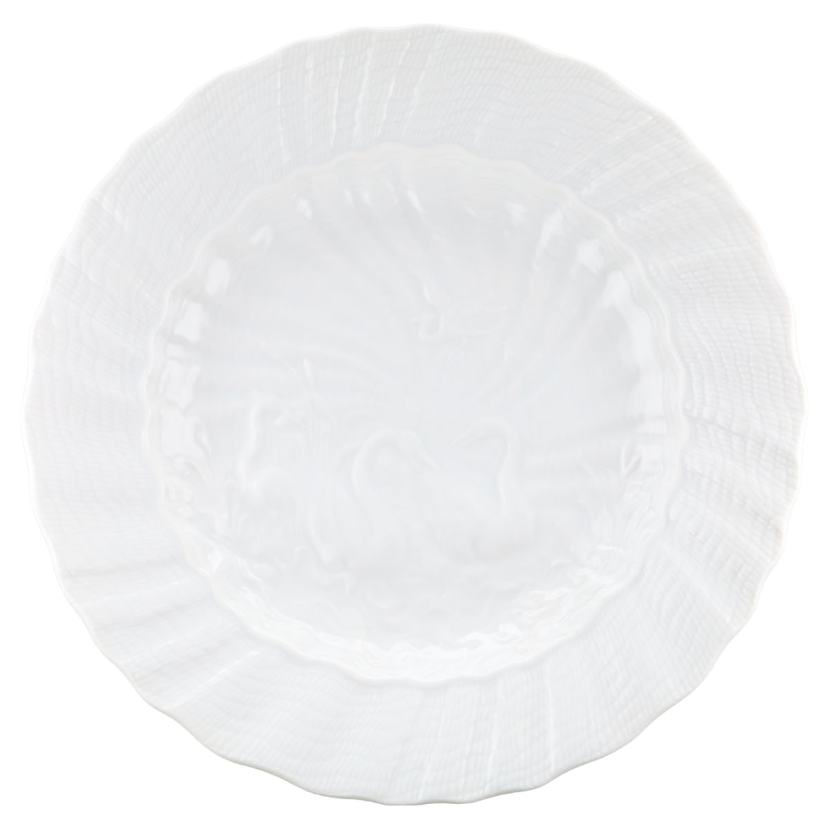 Wandteller weiß Reliefdekor Motiv Schwäne I.Wahl