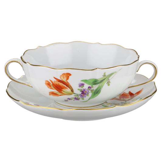 Suppentasse mit Untertasse Tulpe Orange