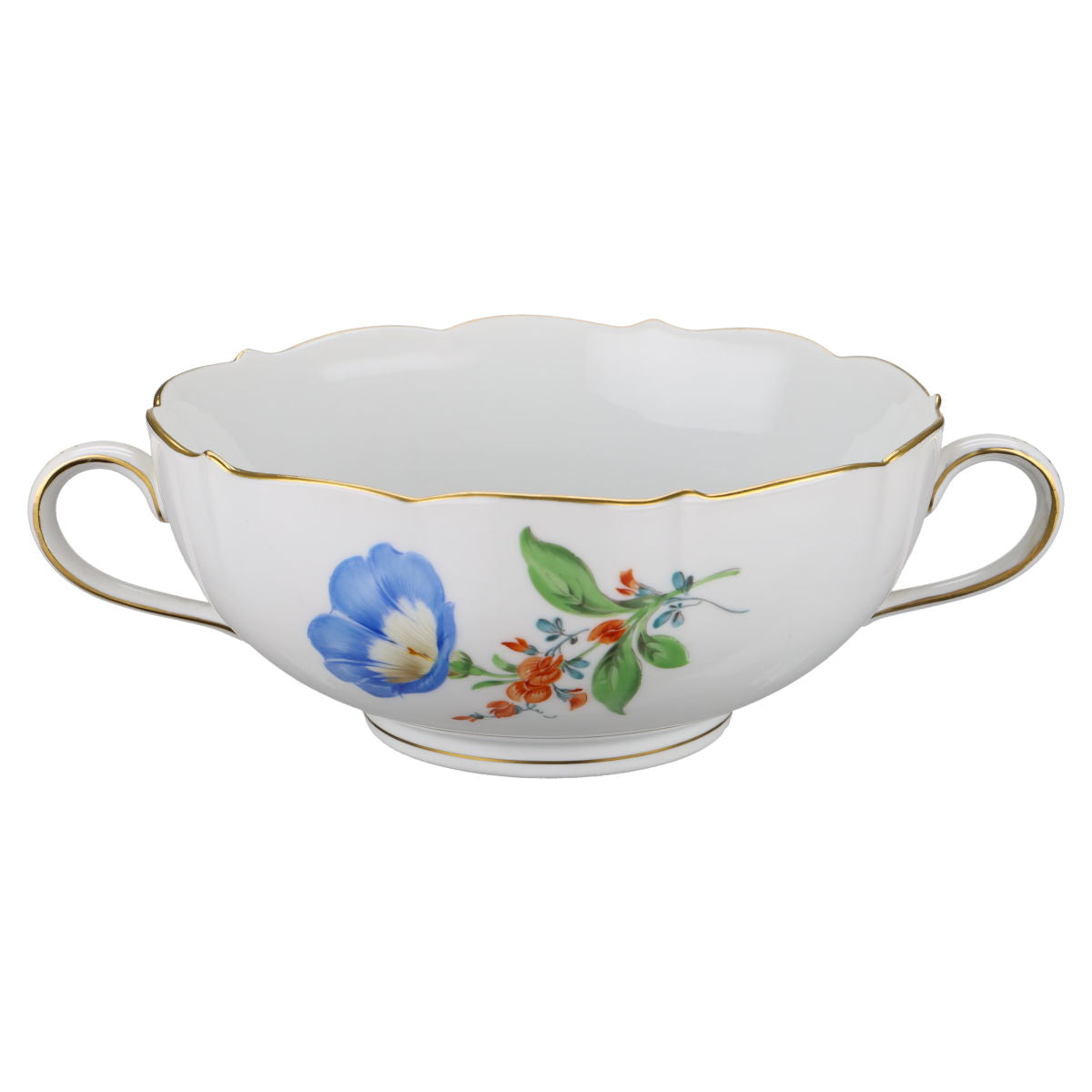 Suppentasse mit Untertasse Bandwinde blau