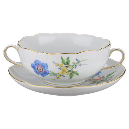 Suppentasse  mit Untertasse blaue Blume