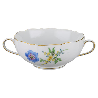 Suppentasse  mit Untertasse blaue Blume