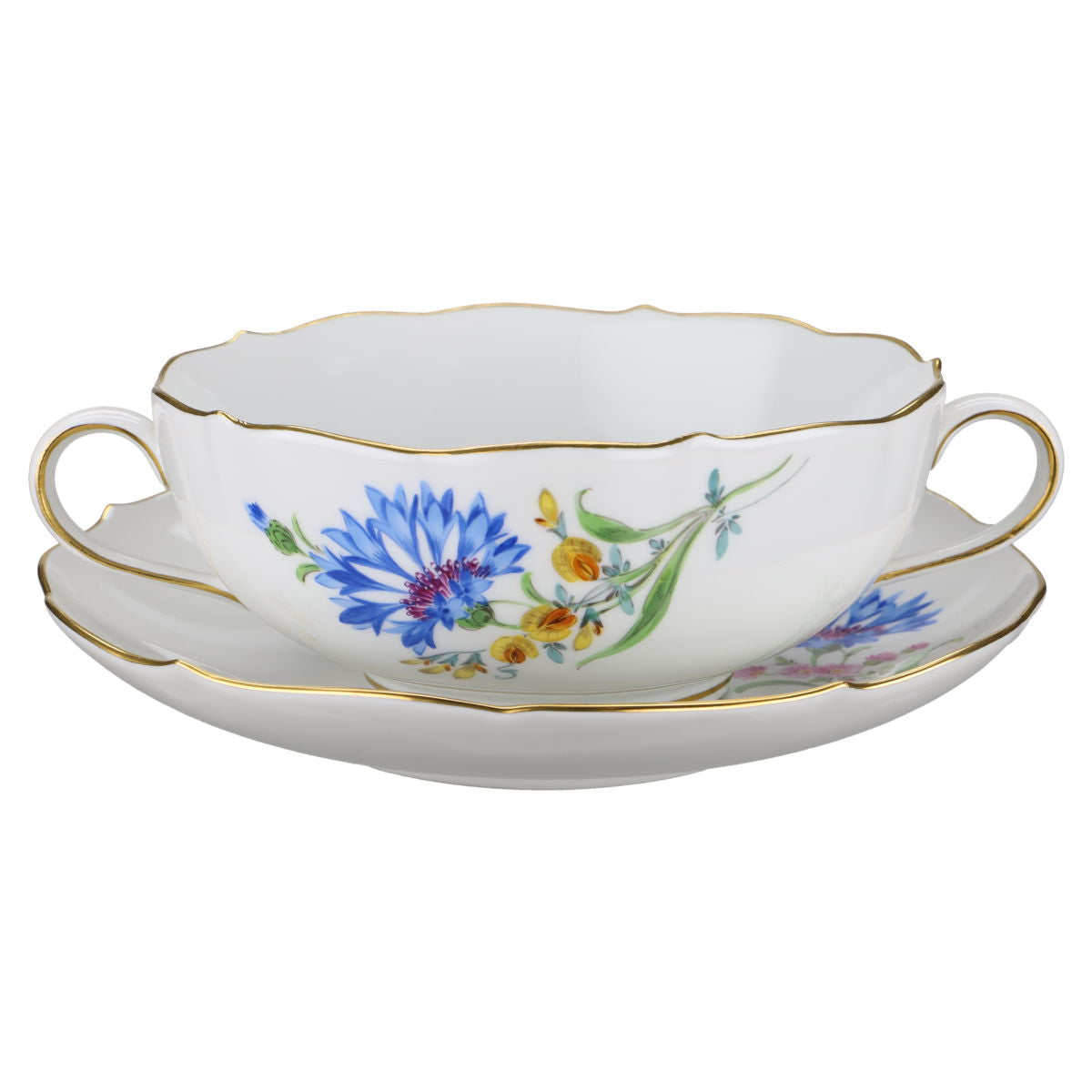 Suppentasse mit Untertasse Aster blau