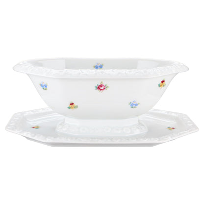 Sauciere mit Teller einteilig