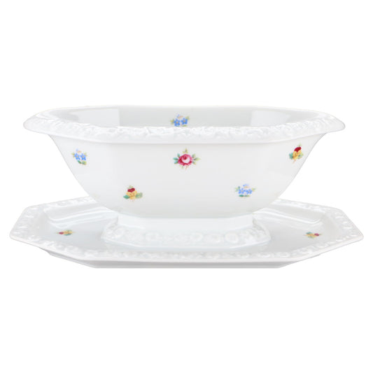 Sauciere mit Teller einteilig